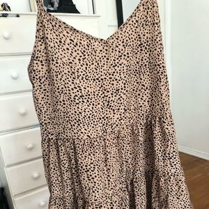 dalmation print layered dress